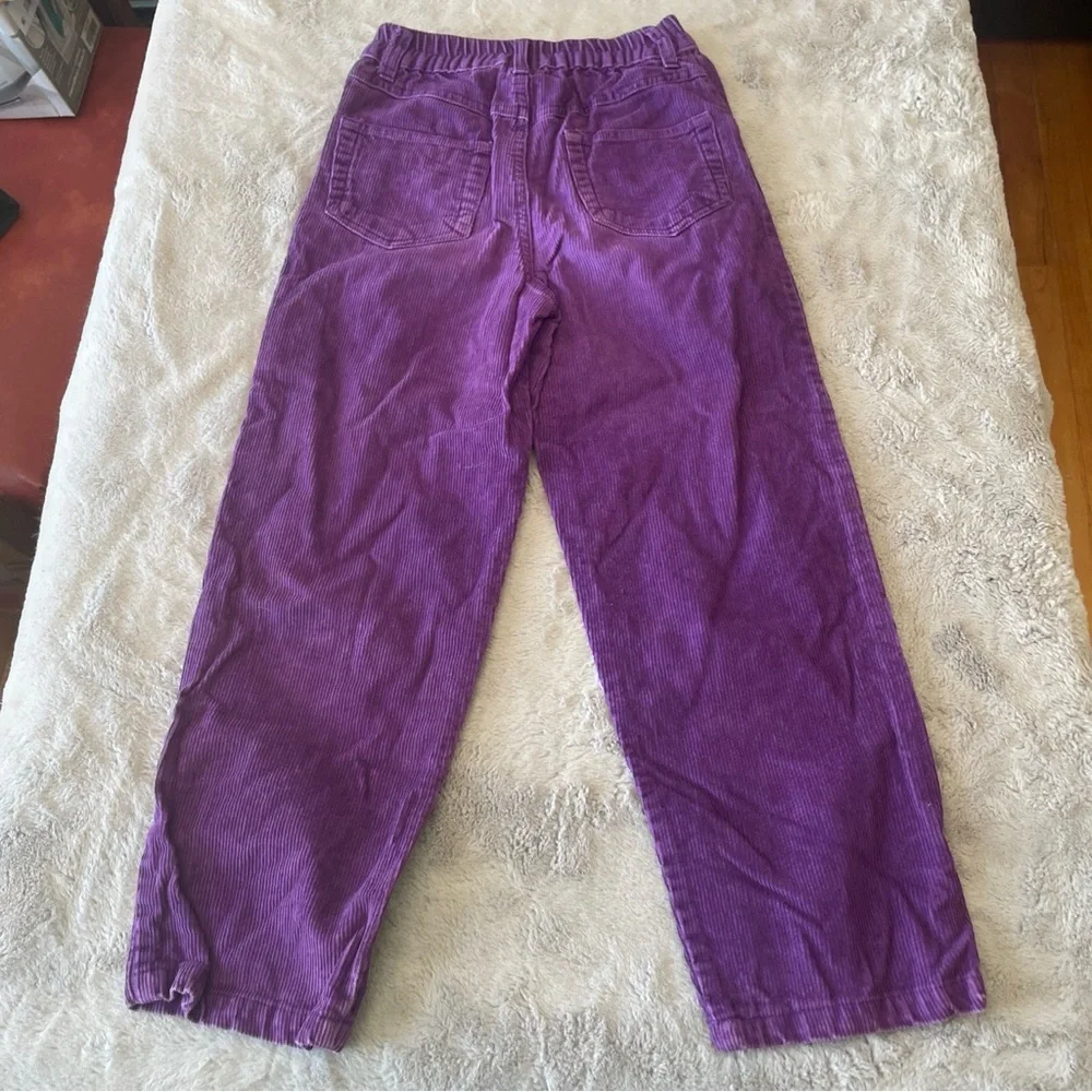 New Legends Purple Kids Corduroy Pants size 7 elastic waist 100% cotton